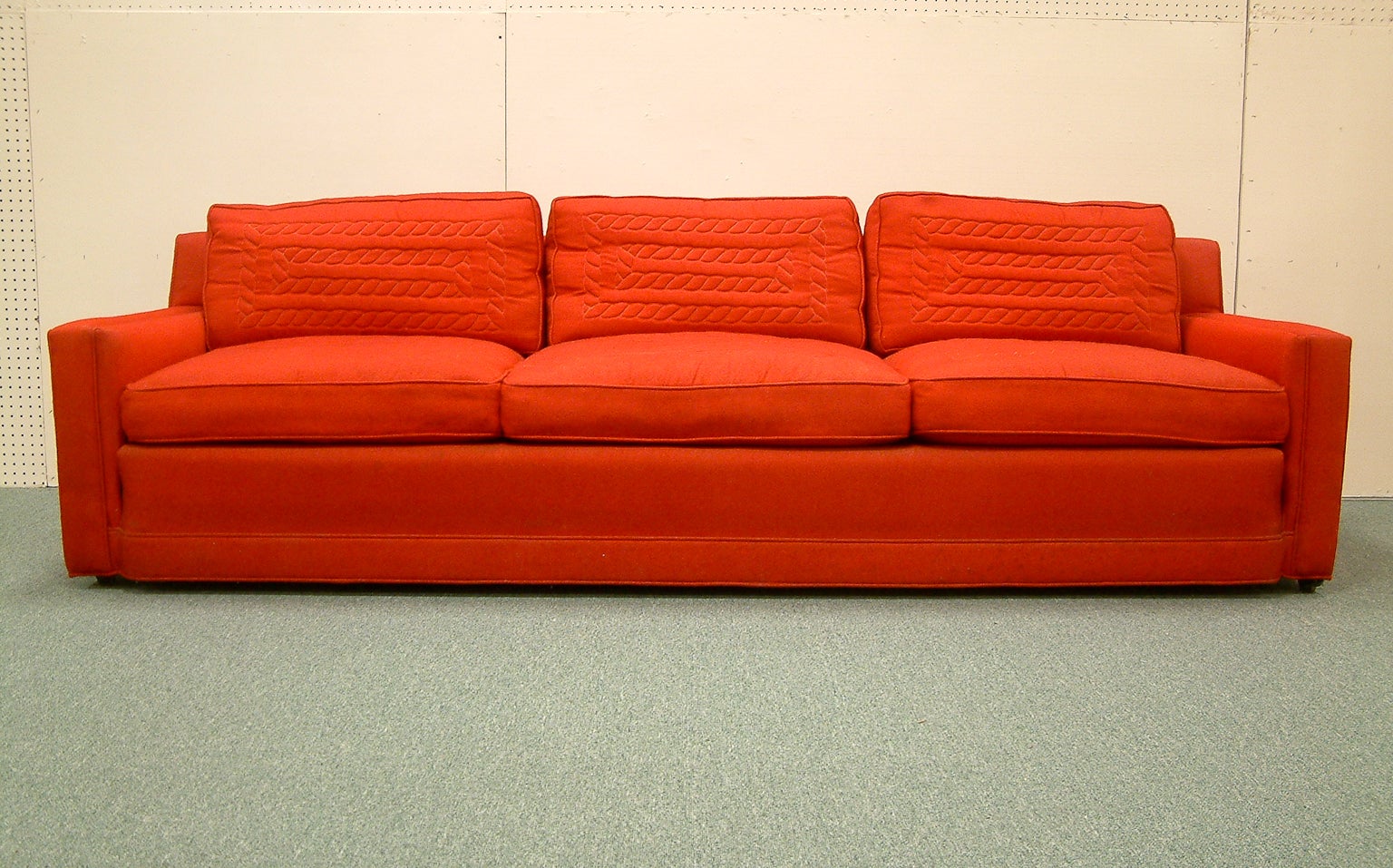 Custom Red Pullman Sofa